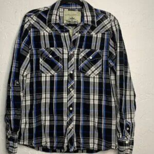 Supply Company USA Plaid Button Down Shirt Mens Medium cowboy western outdoor